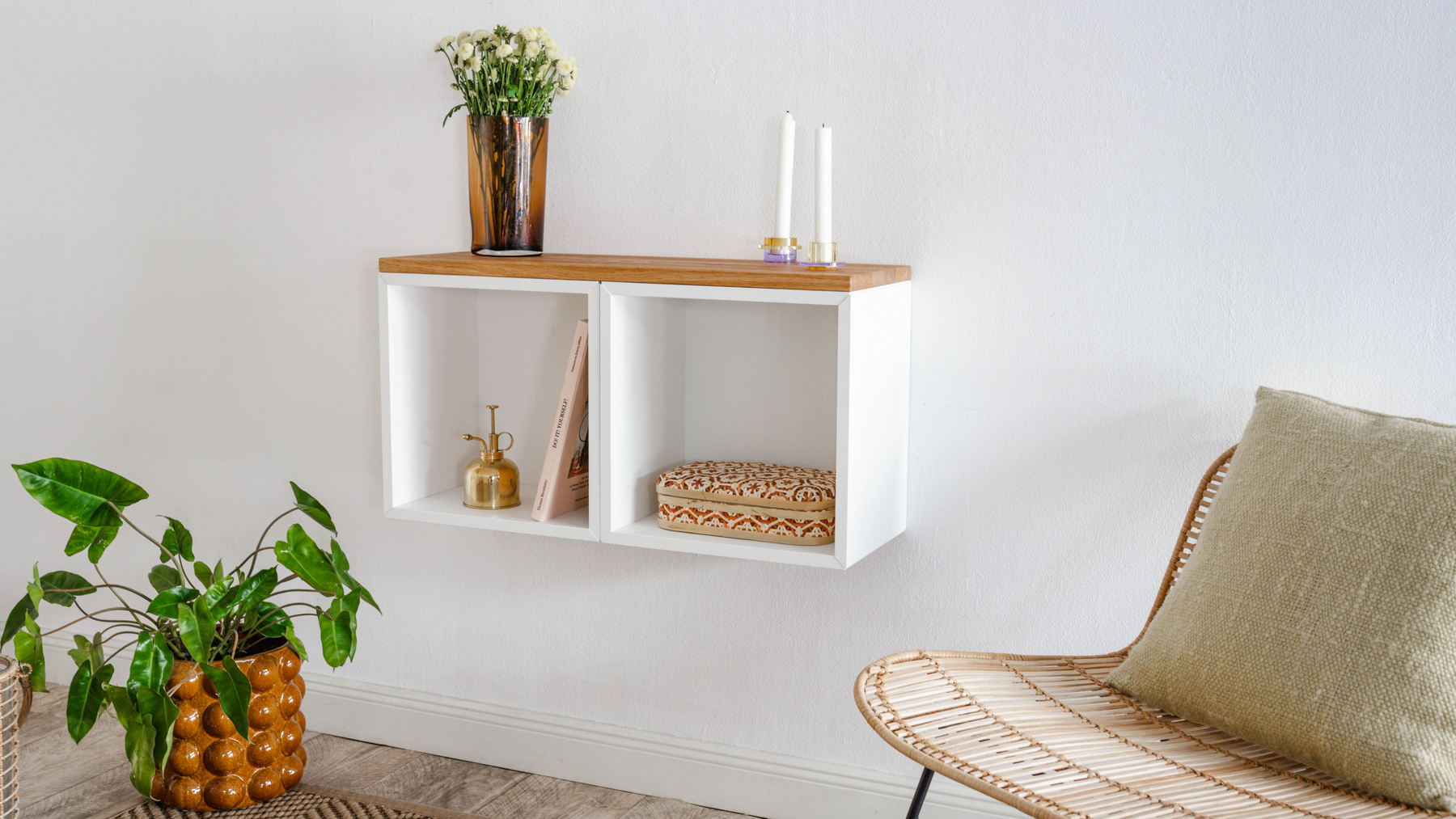 HORST Holz Deckplatte für IKEA Wandregal Eket Wohnzimmer