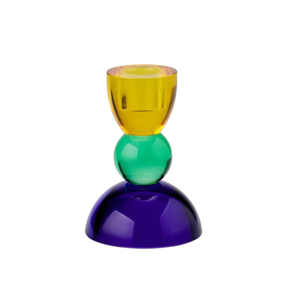Gift Company Sari Kerzenhalter Kristallglas gelb/grün/blau