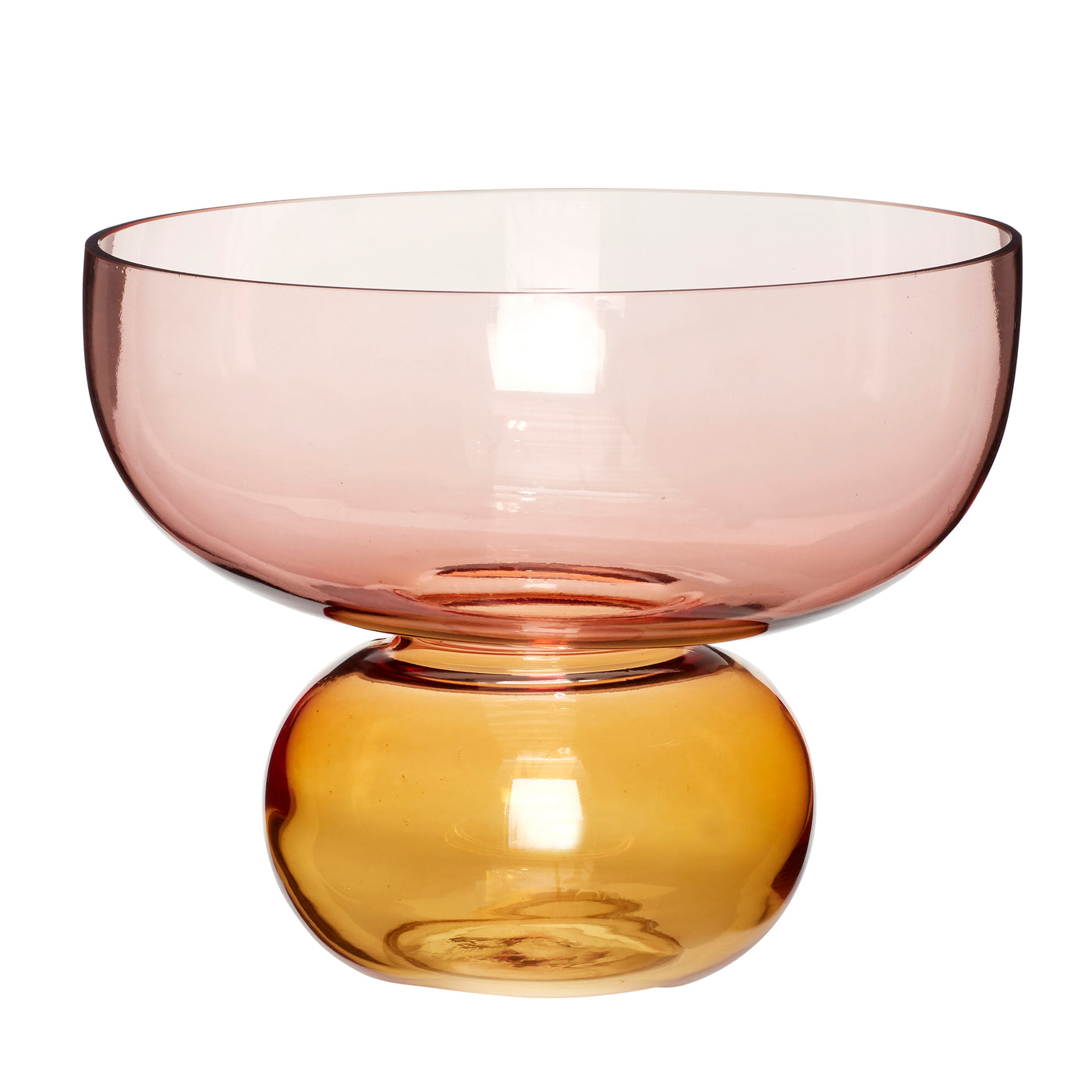 Hübsch Interior Vase Glas Rosa/Bernstein