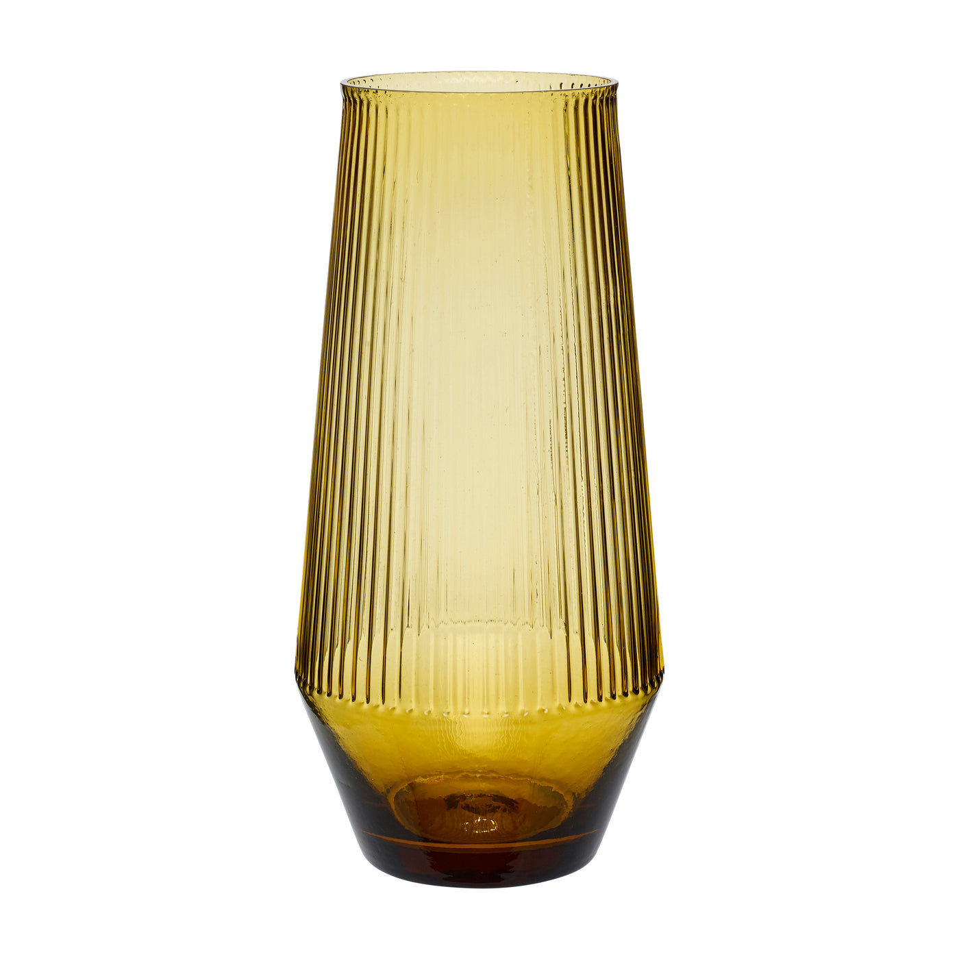 Hübsch Interior Vase Glas Ripple bernsteinfarben (9x26cm)