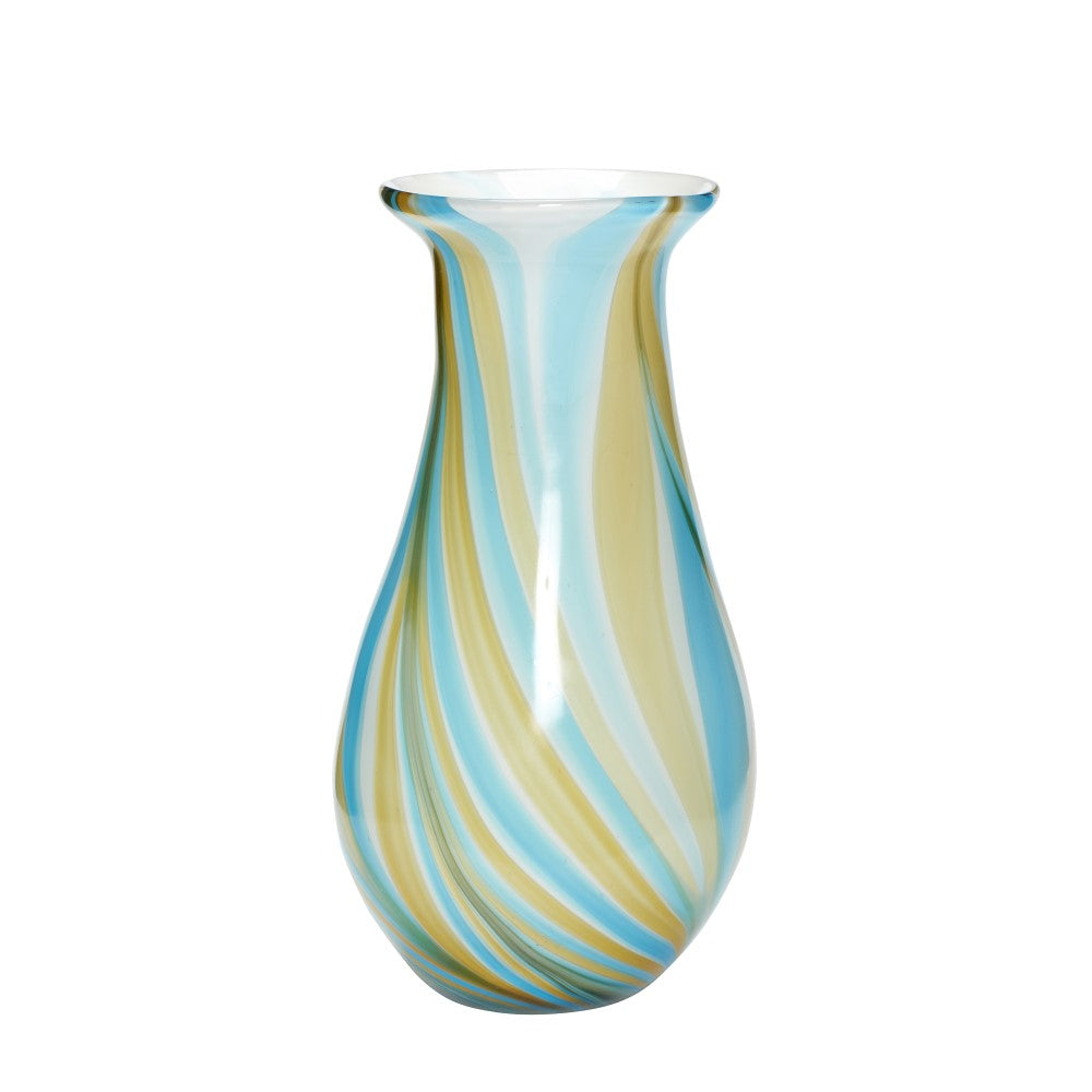 Hübsch Interior Vase Glas Blau mehrfarbig