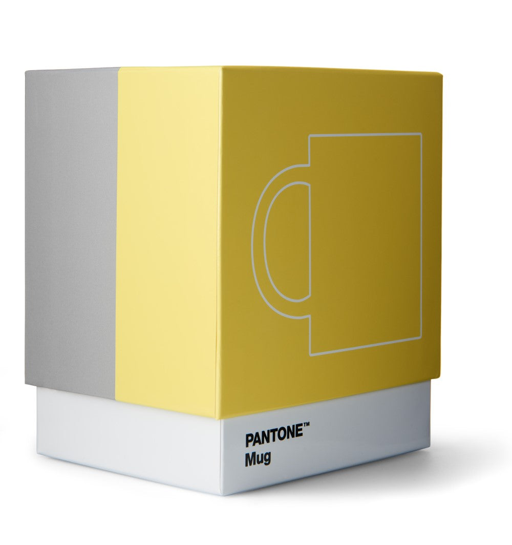 Pantone Porzellan-Becher Gelb/Grau in Geschenkbox