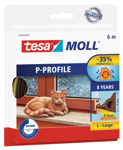 tesamoll Classic P-Profil (braun, für Spalten 2-5 mm)
