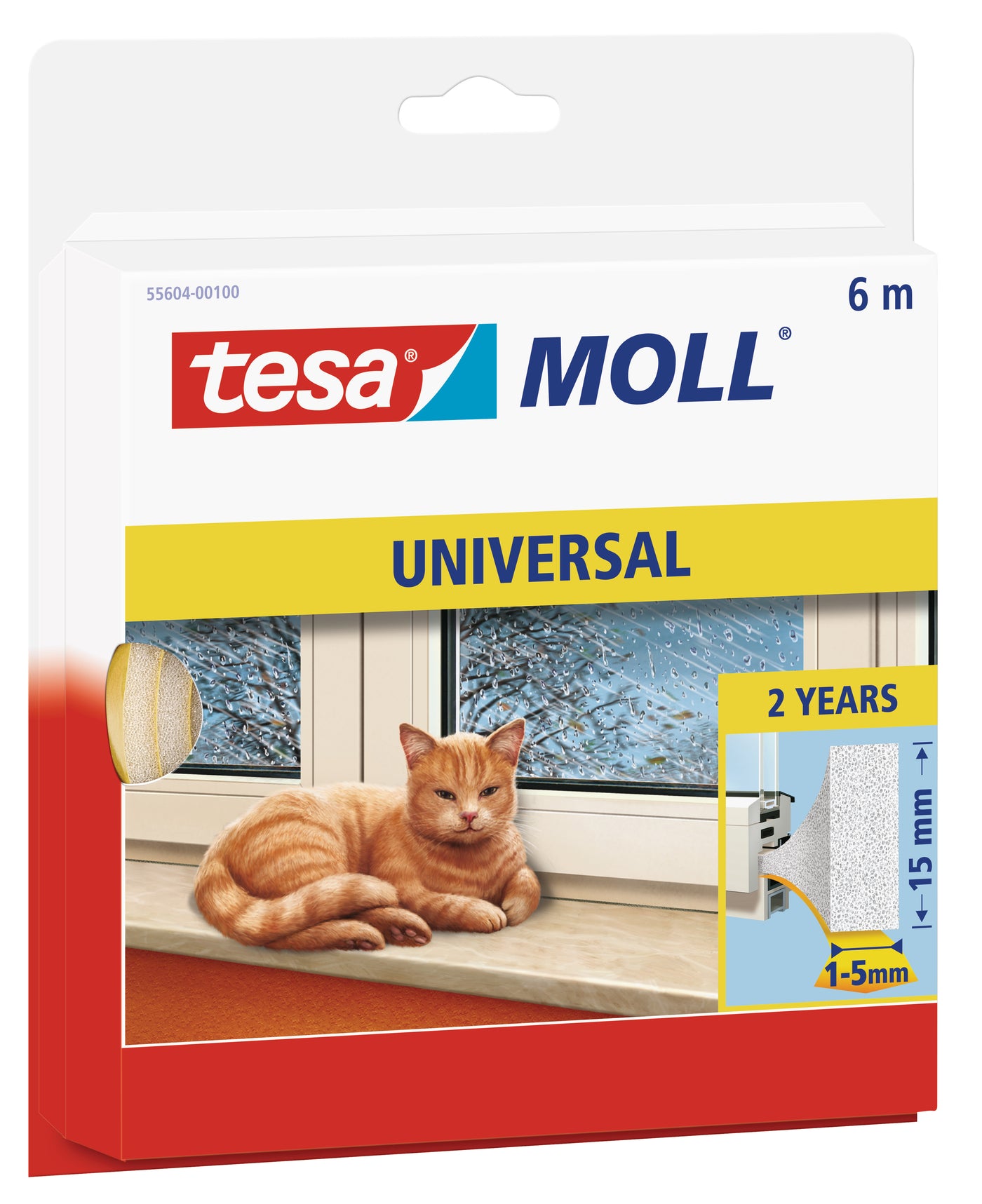 tesamoll Universal Schaumstoffdichtung (weiss, für Spalten 1-5 mm)